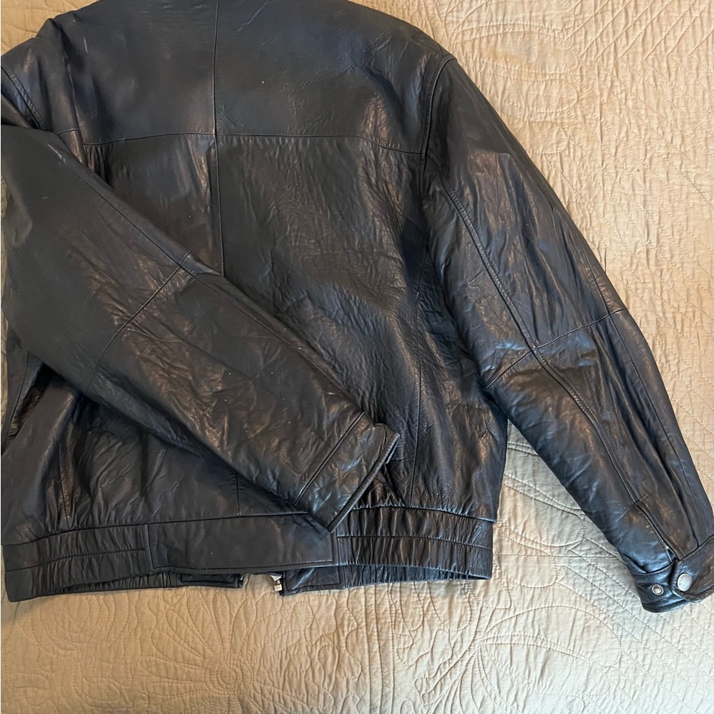 Black leather mens jacket
